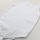 White Cotton Bodysuit - Boys 12-18 Months