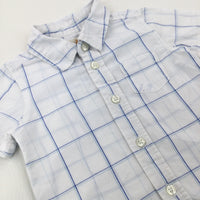 Light Blue Checked Cotton Shirt - Boys 12-18 Months