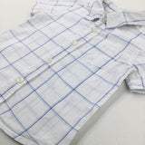 Light Blue Checked Cotton Shirt - Boys 12-18 Months