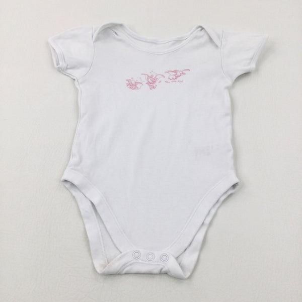 'You Can Fly!' Disney's Dumbo White Bodysuit - Girls 12-18 Months