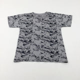 Patterned Black & Grey T-Shirt - Boys 10-11 Years