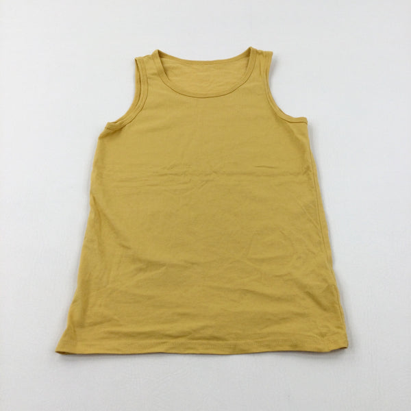 Mustard Yellow Cotton Vest Top - Boys 10-11 Years