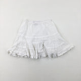 Flowers Embroidered White Gypsy Skirt - Girls 2-3 Years