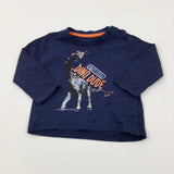 'Dino Dude' Dinosaurs Navy Long Sleeve Top - Boys 6-9 Months