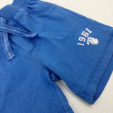 '1961' Blue Jersey Shorts - Boys 6-9 Months