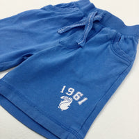 '1961' Blue Jersey Shorts - Boys 6-9 Months