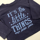 'It's The Little Things' Navy Long Sleeve Top - Boys 6-9 Months