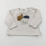 'Natural Friends' Animals Beige Sweatshirt - Boys 6-9 Months