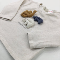 'Natural Friends' Animals Beige Sweatshirt - Boys 6-9 Months