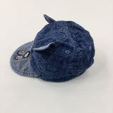 Dog Appliqued Mid Blue Denim Sun Cap - Boys 6-9 Months