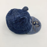 Dog Appliqued Mid Blue Denim Sun Cap - Boys 6-9 Months