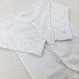 White Cotton Babygrow - Boys 6-9 Months