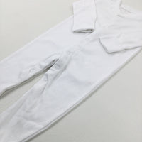 White Cotton Babygrow - Boys 6-9 Months