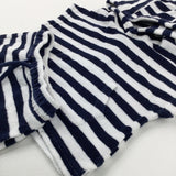 Navy & White Striped Towelling Hoodie & Shorts Set - Boys 6-9 Months