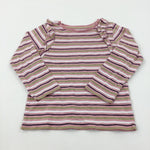 Glittery Pink & Navy Striped Long Sleeve Top- Girls 3-4 Years