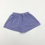 Blue Striped Jersey Shorts - Girls 3-4 Years
