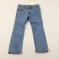 Light Blue Denim Jeans With Adjustable Waist - Boys 3-4 Years