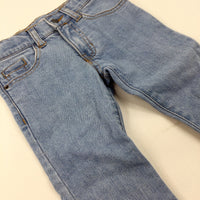 Light Blue Denim Jeans With Adjustable Waist - Boys 3-4 Years