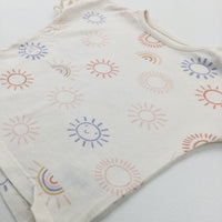 Rainbows & Suns Cream T-Shirt - Girls 6-9 Months