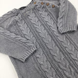 Patterned Grey Knitted Romper - Boys 9-12 Months