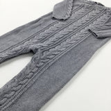 Patterned Grey Knitted Romper - Boys 9-12 Months