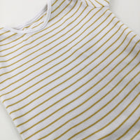 Mustard Yellow Striped Cotton Bodysuit - Boys 9-12 Months