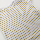 Mustard Yellow Striped Cotton Bodysuit - Boys 9-12 Months