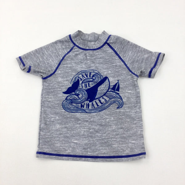 'Save The Whales' Blue & Grey Beach Top - Boys 4-5 Years