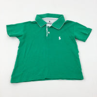 Embroidered Motif Green Polo Shirt - Boys 3-4 Years