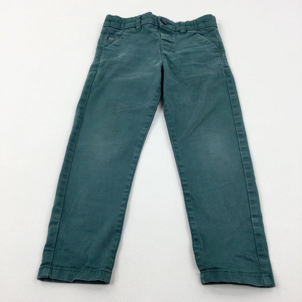 Green Trousers With Adjustable Waist - Boys 3-4 Years