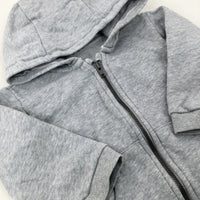 Light Grey Zip Through Hoodie - Boys 9-12 Months