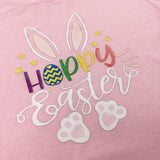 'Happy Easter' Stars Pink T-Shirt - Girls 4-5 Years