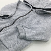 Light Grey Zip Through Hoodie - Boys 9-12 Months