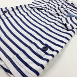 Cat Appliqued Navy Striped Dress - Girls 3-4 Years