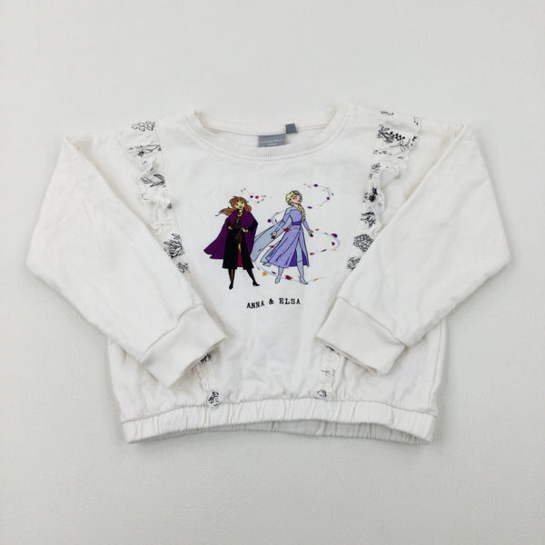 'Anna & Elsa' Disney's Frozen White Sweatshirt - Girls 4-5 Years
