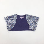 Sequinned Lilac Capped Sleeve Cropped Cardigan  - Girls 4-5 Years