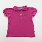 Boat Motif Pink Polo Shirt - Girls 4-5 Years