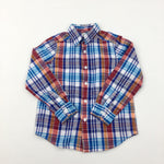 Blue & Red Checked Shirt - Boys 5-6 Years