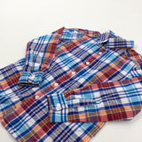 Blue & Red Checked Shirt - Boys 5-6 Years