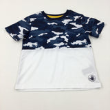 Camouflage Navy & White Sports T-Shirt - Boys 4-5 Years