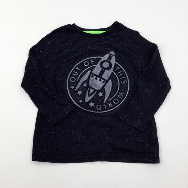 'Out Of This World' Black Long Sleeve Top - Boys 5-6 Years