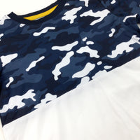 Camouflage Navy & White Sports T-Shirt - Boys 4-5 Years