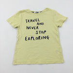 'Travel And Never Stop Exploring' Yellow T-Shirt - Boys 5-6 Years