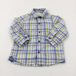 Yellow & Grey Checked Long Sleeve Shirt - Boys 12-18 Months