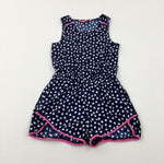 Hearts Navy Lightweight Playsuit - Girls 6-7 Years