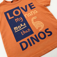 'Love My Nana' Dinosaurs Orange T-Shirt - Boys 18-24 Months