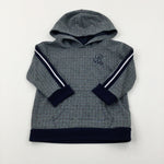 'R96' Motif Patterned Forest Green & Navy Hoodie - Boys 18-24 Months