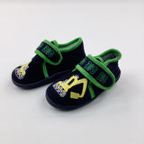 'Dig Dig' Diggers Black & Green Slippers - Boys - Shoe Size 8