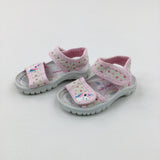 Unicorns & Stars Pink Sandals - Girls - Shoe Size 4
