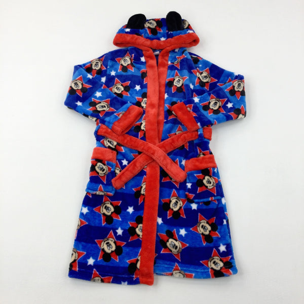 Mickey Mouse Blue & Red Fleece Dressing Gown - Boys 6-7 Years